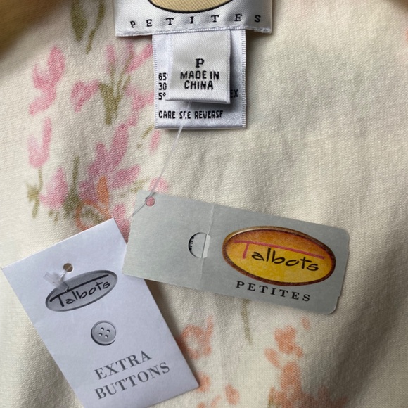 Talbots Petite Women's Twin Sweater Set Size PS Tank & Cardigan Floral NWT - Picture 8 of 9